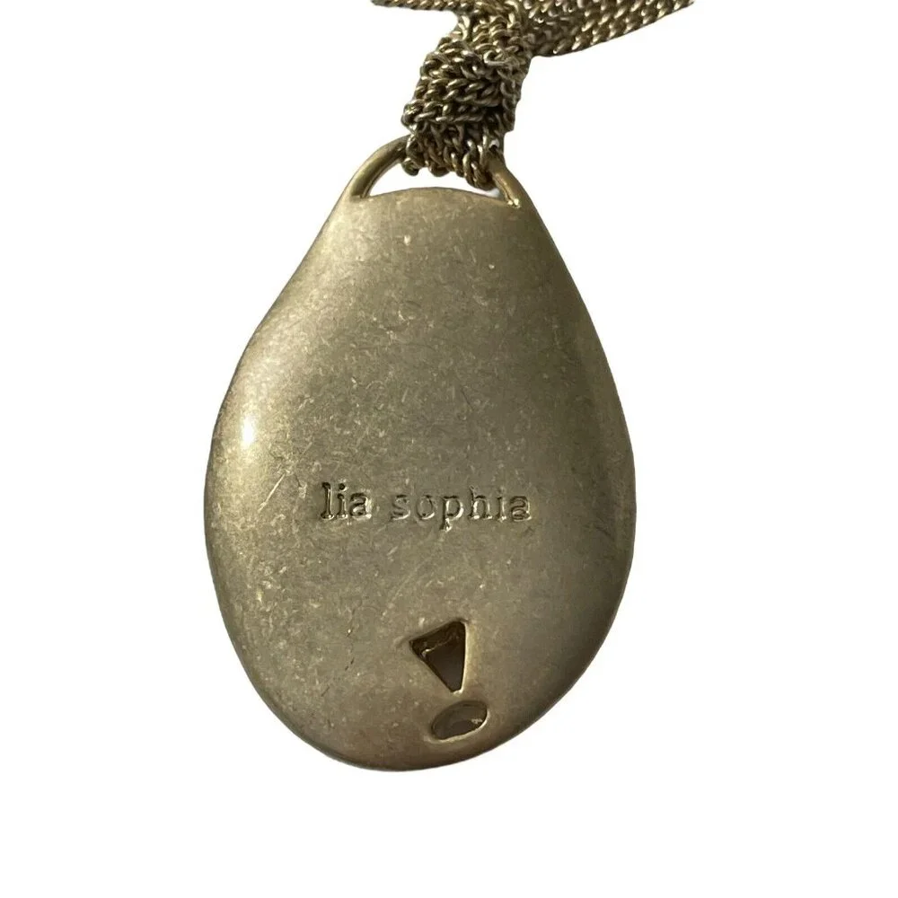 Lia Sophia FRANGELICO Pendant Necklace Mother Of Pearl Gold Tone‎ Multi Chain